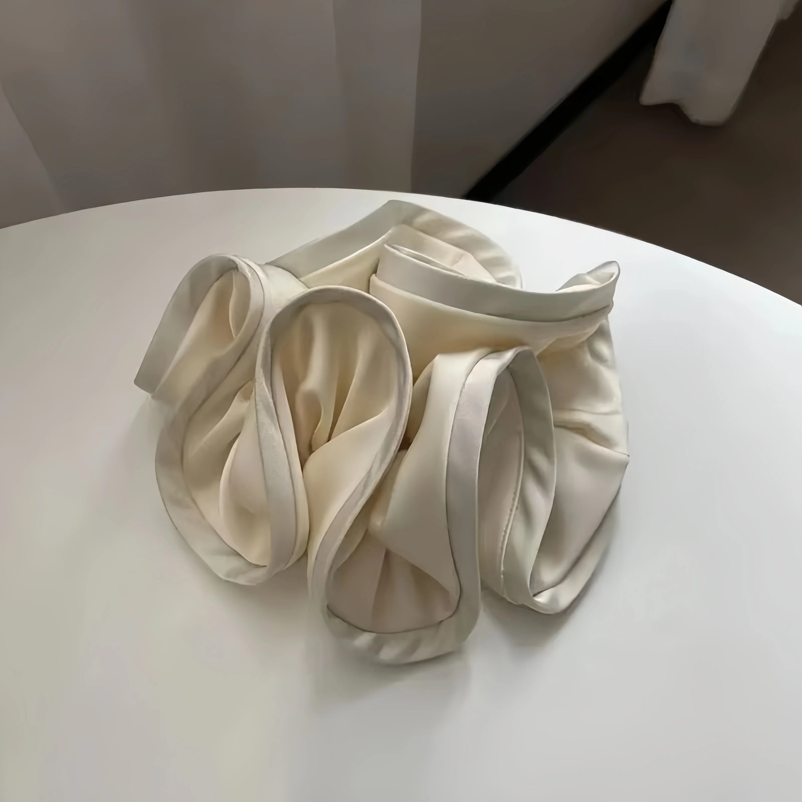 Korean Big Hair Tie Ribbon Scrunchies Satin Elastic Hair Band Bow Women Simple Temperament New Style Ponytail Hair Accessories Quick Pick Grocers